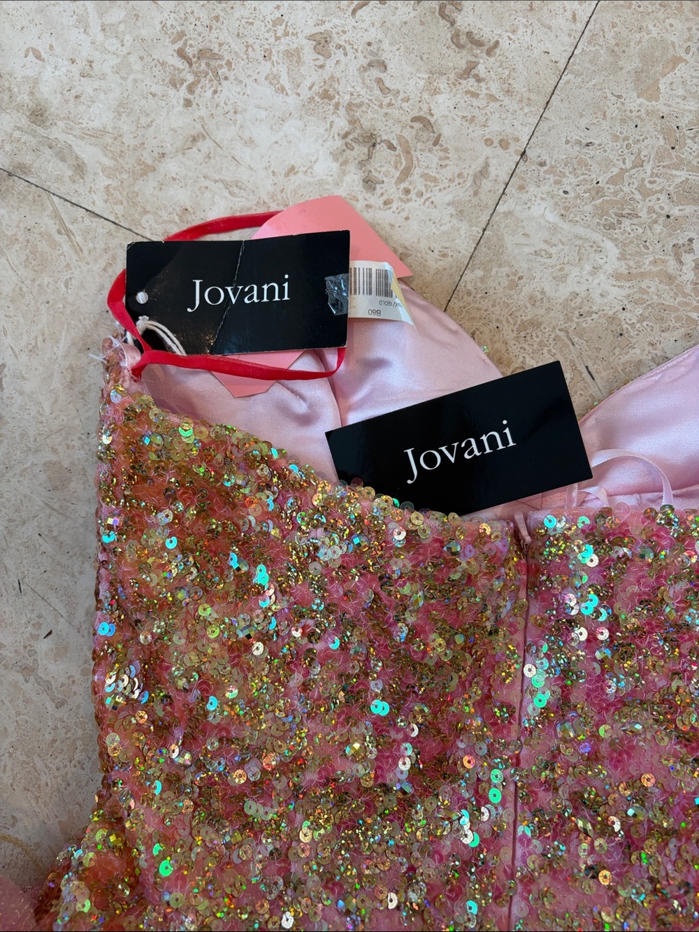Pink Sequin & Ruffled Tulle Party Dress - Picture 4 of 5